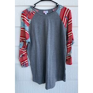 Lularoe Americana Randy  raglan tee Large